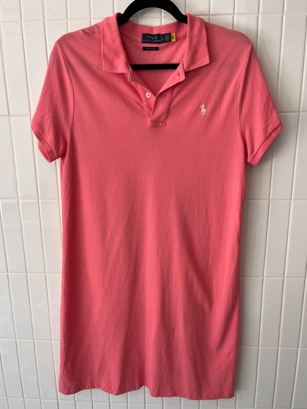 Polo Ralph Lauren The Mesh Mini Dress Pink Large Vacation Country Club Golf